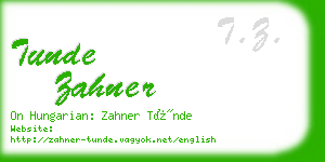 tunde zahner business card